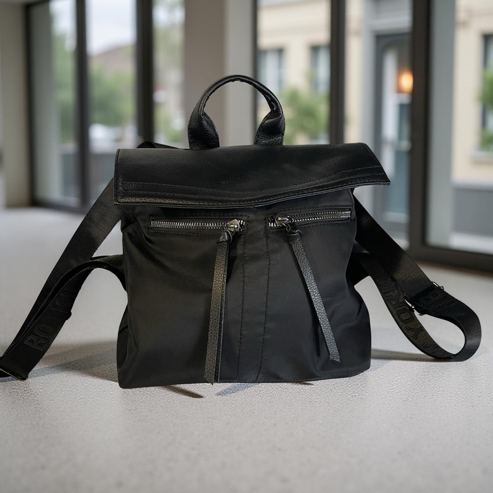 🖤 Botkier NY Black Backpack Purse – Nylon & Vegan Leather City Bag.